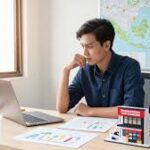 Ilustrasi strategi bisnis sukses untuk pemula dengan perencanaan dan pertumbuhan usaha