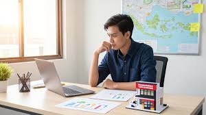 Ilustrasi strategi bisnis sukses untuk pemula dengan perencanaan dan pertumbuhan usaha
